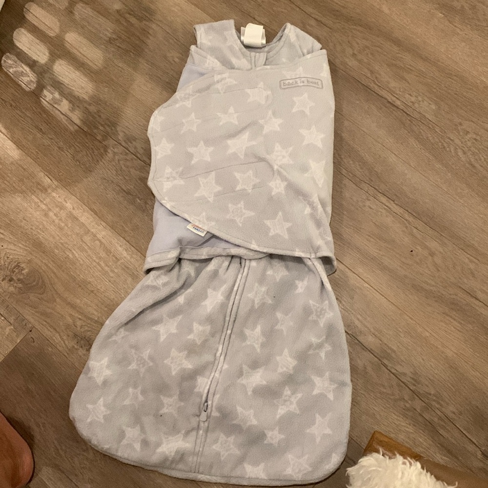 Fleece halo sleep sack swaddle